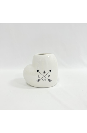 Vaso Coração Cerâmica - 
