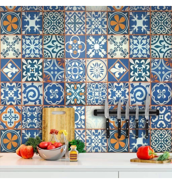 Papel de Parede Autoadesivo Azulejo Português
