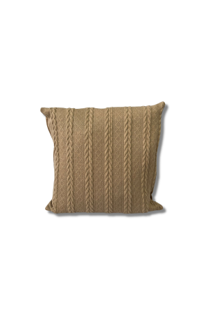 Capa de Almofada Marrom Modelo de Linhas Bordada 43x43cm