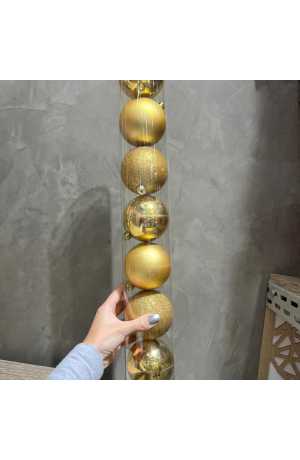 Jogo com 8 Bolas Dourado - Lisa/Glitter/Fosca