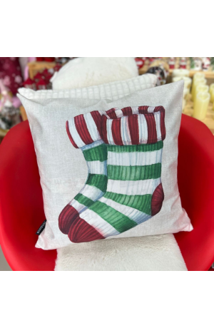 Capa de Almofada Bota de Natal Veludo 43x43cm