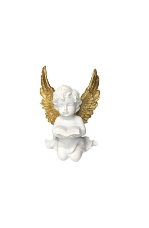 Anjo Decorativo de Resina com  Livro na Mão