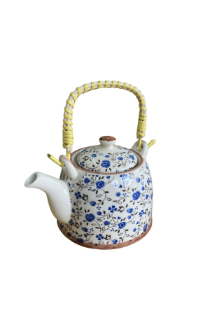 Bule Decorativo de Porcelana Floral - Branco 