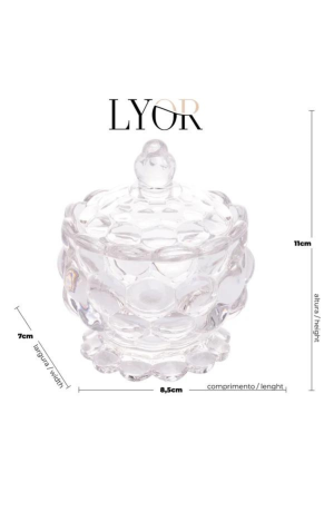 Potiche de Cristal Chumbo Decorativo com Pé -  Bolhas