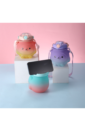 Garrafa Squeeze Ursinho Degradê com Adesivos 1000ml - Verde