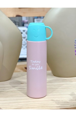 Garrafa Rosa Térmica com Copo - 500ml