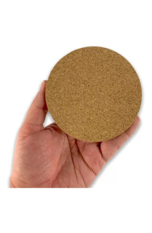 Porta Copos Redondo MDF Cortiça com 6 Peças 10/10cm