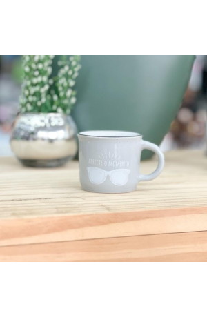 Caneca de Porcelana Cinza 