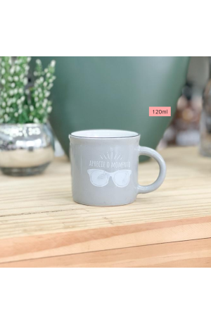 Caneca de Porcelana Cinza 