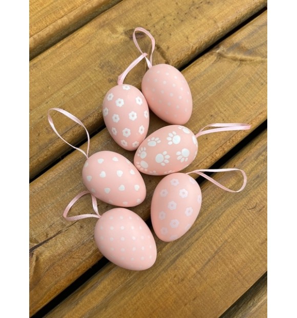 Kit Ovo Decorativo Rosa com 6 peças