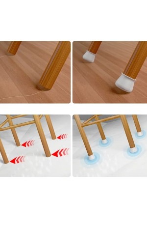 Kit Protetor de Silicone para Pés de Mesa/ Cadeiras - Branco 4 Peças