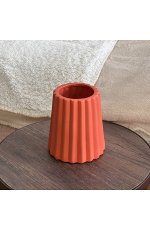 Cachepot Geométrico Madag Fosco Terracota em Cerâmica