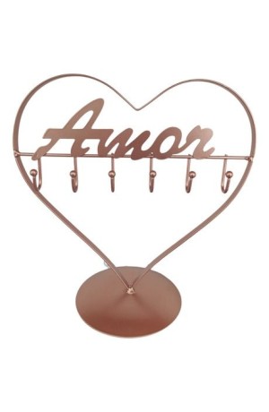 Porta Joia De Metal Rose Gold - Amor