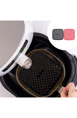 Tapete Vermelho de Silicone Para Air Fryer