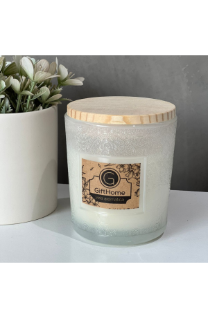 Vela Aromática com castiçal Branco - Doce de Rosas