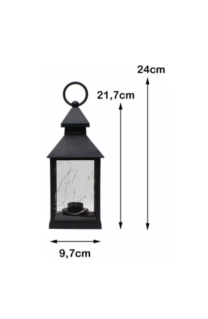 Luminária Marroquina  com Fio de Led -  Preta