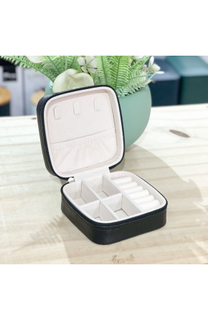 Porta Jóias Preto Portátil - 9,80cm X 5cm