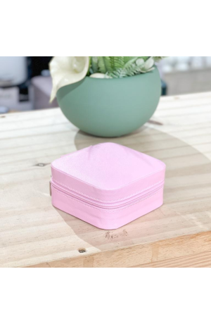 Porta Jóias Rosa Portátil - 9,80cm X 5cm