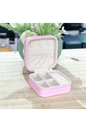 Porta Jóias Rosa Portátil - 9,80cm X 5cm