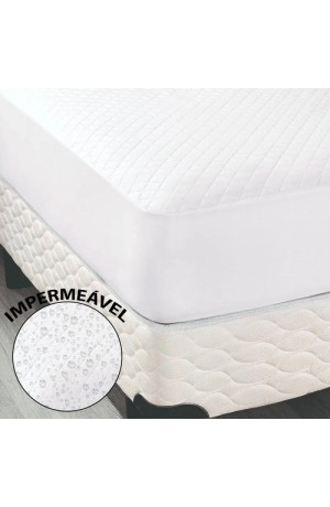 Protetor de Colchão  Impermeável Branco -  Casal 138cm X 188cm X 35cm