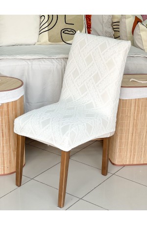 Capa de Cadeira Creme - Old Flores