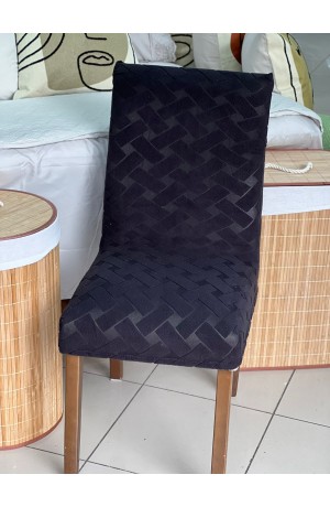 Capa de Cadeira Preta - Trançada