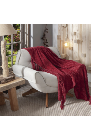 Xale/Manta Vermelha Para Sofá
