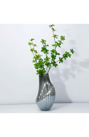 Vaso de Vidro Decorativo Fumê 14.5cm X 25cm