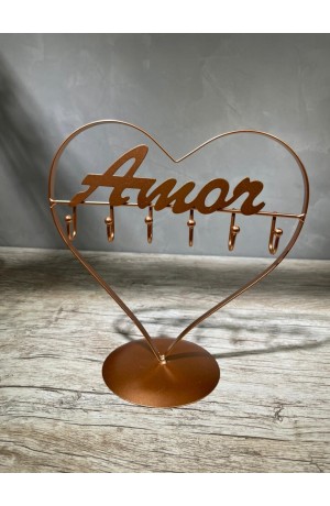 Porta Joia De Metal Rose Gold - Amor