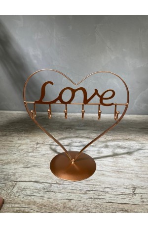 Porta Joia De Metal Rose Gold - Love