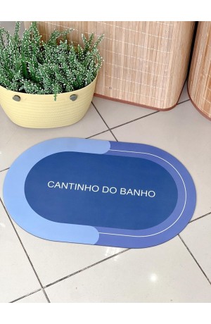 Tapete de Banheiro Super Absorvente e Antiderrapante  Oval 