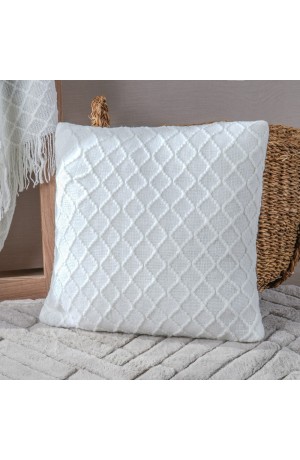  Capa de Almofada Tricot Branco 45x45cm