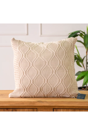 Capa de Almofada Tricot Refine Marfim 45x45cm