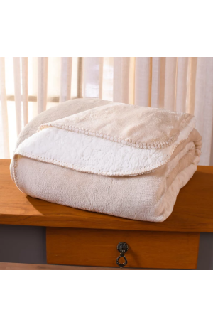 Manta Cobertor Sherpa Casal 1,80x2,20m Nude