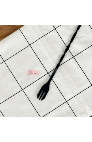 Colher Bailarina com Garfo de Metal - Preta