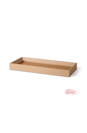 Bandeja Retangular em MDF com PU Bege 28cm
