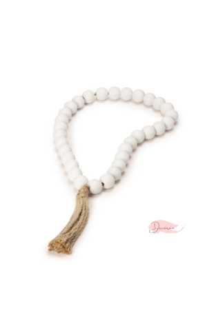 Colar Decorativa em Madeira Branco Fosco 51,5cm