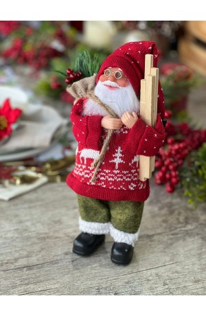 Papai Noel Decorativo 30cm Camisa Vermelha