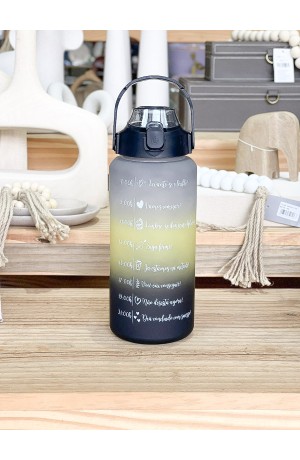 Kit 3 Garrafas Preta - com Frases Motivacionais  - 2L/750ml/300ml