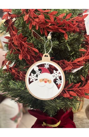 Enfeite para Pendurar de Mdf -  Papai Noel  12cm X 10cm