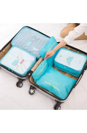 Kit Necessaire de Viagem  6 Peças -  Azul Claro