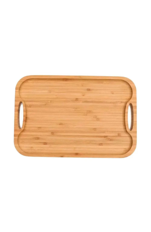 Bandeja de Bambu com Alça - 30cm X 20cm X 1,5cm