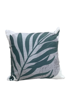Capa  de Almofada Verde com Cinza Floral Mod -1 / 42cmX42cm