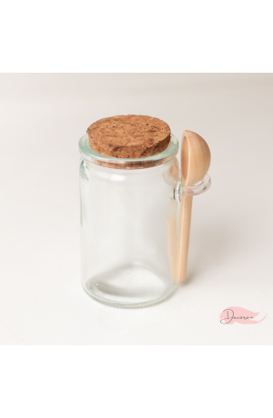 Pote de Vidro com Colher de Madeira