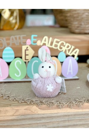 Enfeite Coelha Rosa 12cm