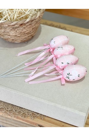 Kit 4 Ovinhos de Páscoa Rosa 21cm