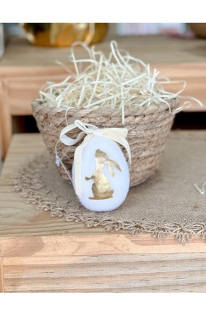 Enfeite Ovo de Páscoa Amarelo 8cm