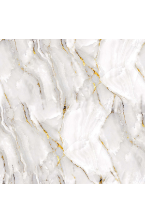 Papael de Parede Marmore Branco c/Dourado 5m X45cm Autoadesivo