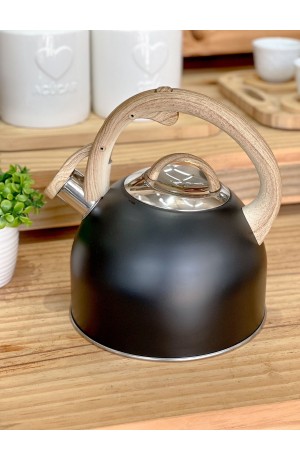 Chaleira Bosco 2,5 Litros Preta em Aço Inox