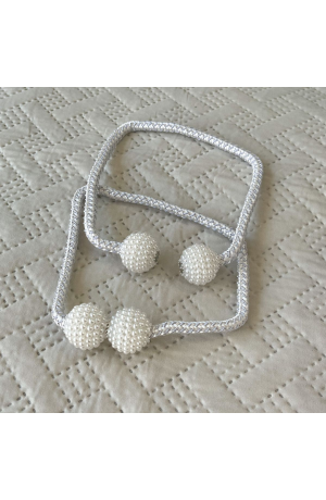 Prendedor Branco de Cortinas 2Pcs - 49cm